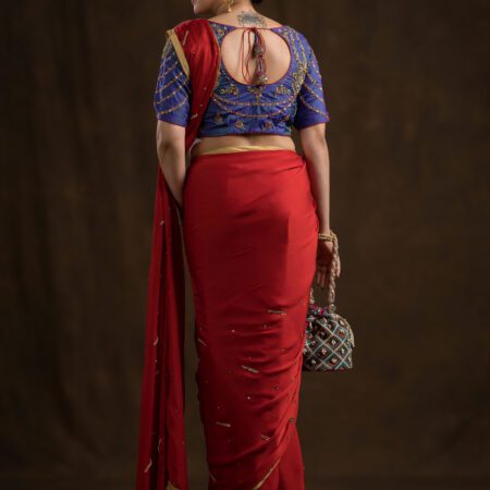 Irish Purple Shaded Mughal Floral Motifs Blouse