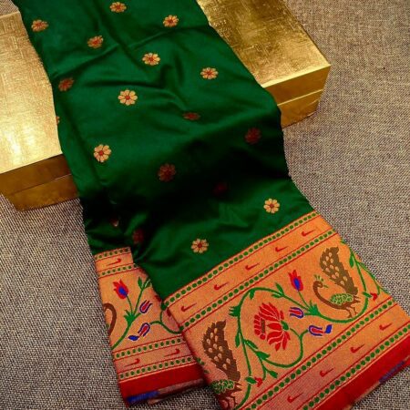 Kizmit Designs Bottle Green Saree