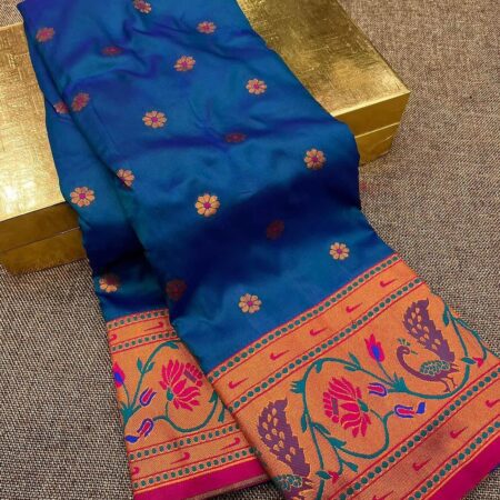 Kizmit Designs Aqua Blue Saree