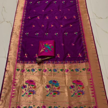 Single Muniya Paithani Saree