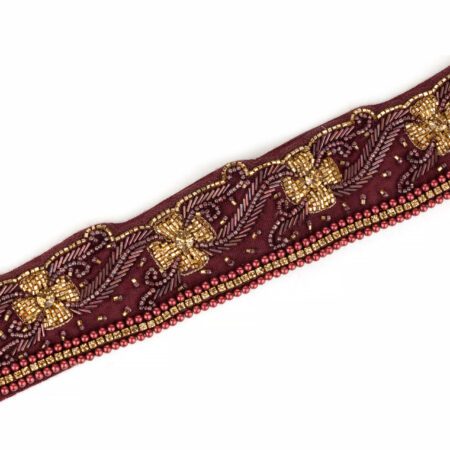 Brown Shade Floral Saree Belt