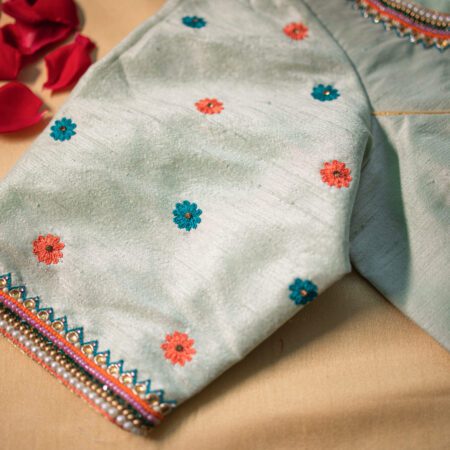 Pistachio Green Floral Blouse