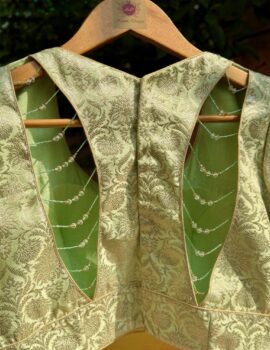 RUHANI – PISTACHIO GREEN BROCADE BLOUSE