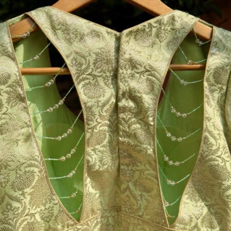 RUHANI - PISTACHIO GREEN BROCADE BLOUSE