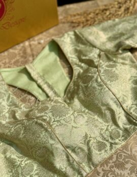 RUHANI – PISTACHIO GREEN BROCADE BLOUSE