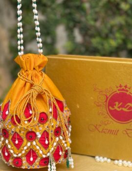 RAAGYA HAND EMBROIDERED CHROME YELLOW POTLI