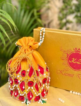 RAAGYA HAND EMBROIDERED CHROME YELLOW POTLI